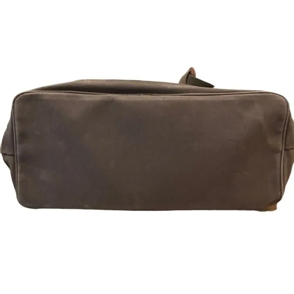 Vintage HIGH SIERRA Mens Brown Green Canvas Leather Flight Large Duffel‎ Bag